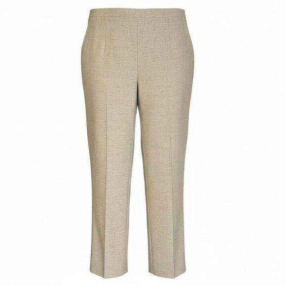 Alfred Dunner Pants - Alfred Dunner Studio Classic Fit Pull On Straight Leg Dress Pants Beige Size 18W